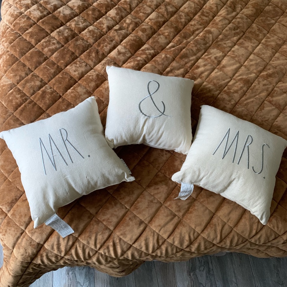 Rae Dunn Mr. & Mrs. Throw Pillows
